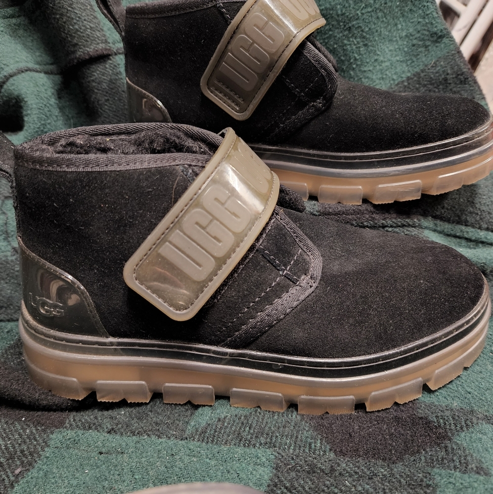 UGG Neumel Black Suede Plush Booties |